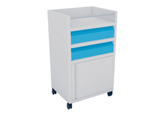 BEDSIDE LOCKER (Double Drawer with Cabinet)