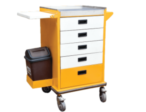 MEDICINE TROLLEY (SS Top with Dustbin)
